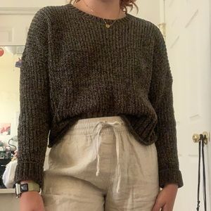 Green Velvet Yarn Sweater
